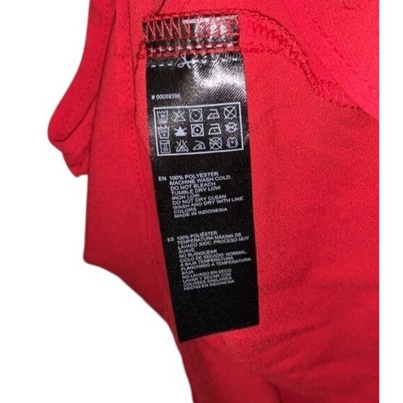 Forever 21 Red Sleeveless Adjustable Strap Tank Top L Polyester Womens Casual Fl - Picture 5 of 7